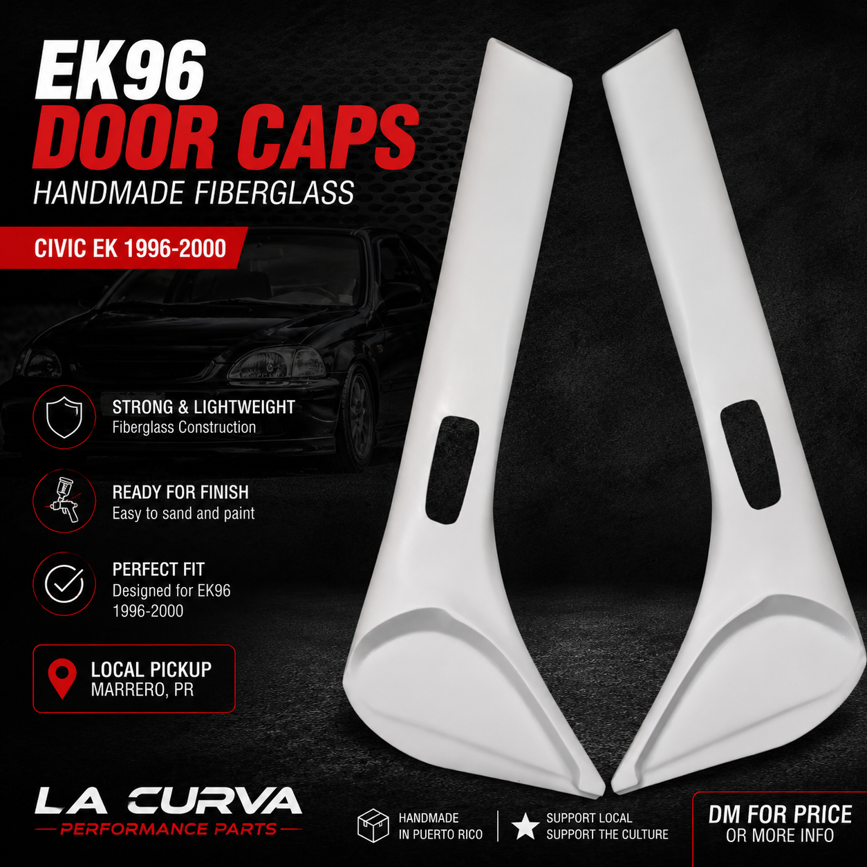 EK96 Fiberglass Door Caps